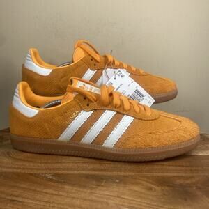 Adidas Originals Samba OG Orange Rush Gum Mens Orange Size 8.5 Shoes NWT HP7898